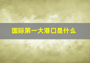 国际第一大港口是什么