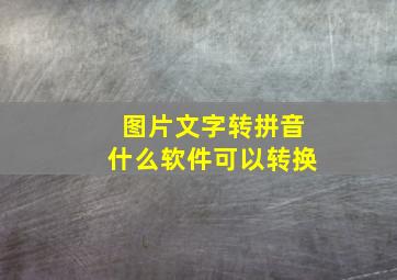 图片文字转拼音什么软件可以转换