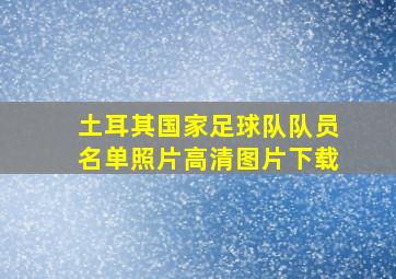 土耳其国家足球队队员名单照片高清图片下载