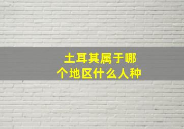 土耳其属于哪个地区什么人种