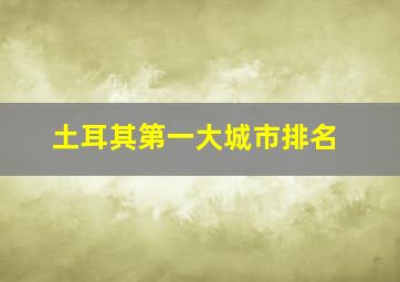 土耳其第一大城市排名