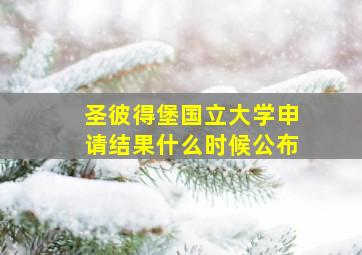 圣彼得堡国立大学申请结果什么时候公布