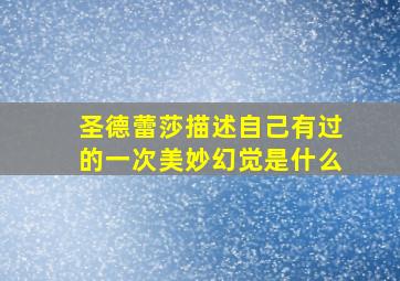 圣德蕾莎描述自己有过的一次美妙幻觉是什么