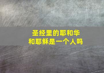 圣经里的耶和华和耶稣是一个人吗