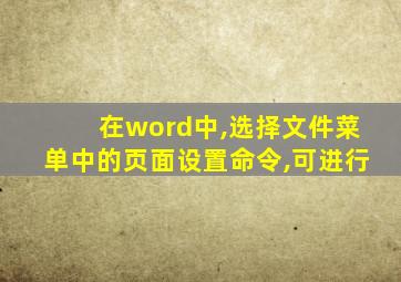 在word中,选择文件菜单中的页面设置命令,可进行