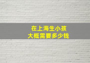 在上海生小孩大概需要多少钱