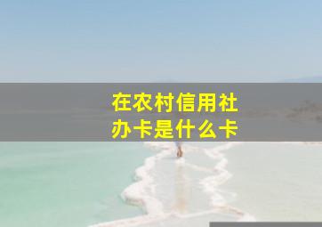 在农村信用社办卡是什么卡