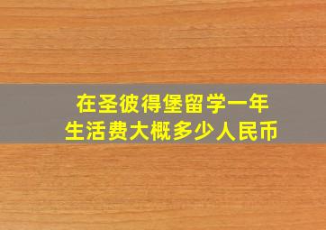 在圣彼得堡留学一年生活费大概多少人民币