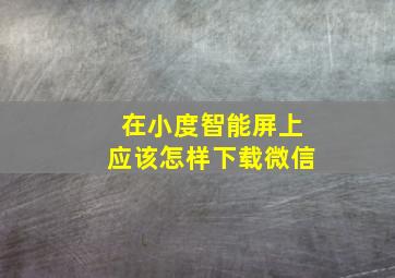 在小度智能屏上应该怎样下载微信