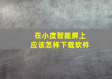 在小度智能屏上应该怎样下载软件