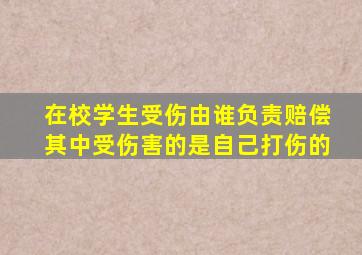 在校学生受伤由谁负责赔偿其中受伤害的是自己打伤的