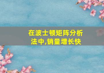 在波士顿矩阵分析法中,销量增长快