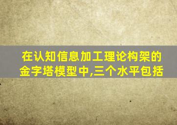 在认知信息加工理论构架的金字塔模型中,三个水平包括