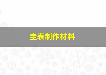 圭表制作材料