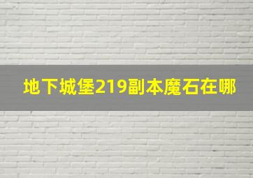 地下城堡219副本魔石在哪