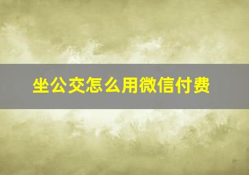 坐公交怎么用微信付费