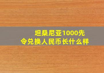 坦桑尼亚1000先令兑换人民币长什么样