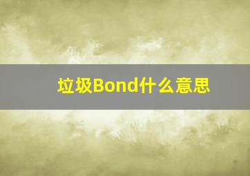 垃圾Bond什么意思