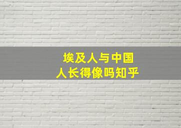 埃及人与中国人长得像吗知乎