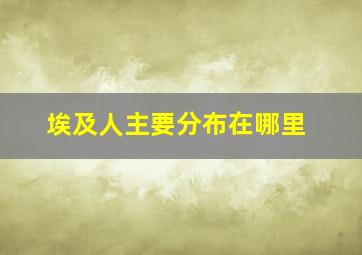 埃及人主要分布在哪里