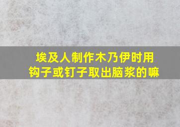 埃及人制作木乃伊时用钩子或钉子取出脑浆的嘛