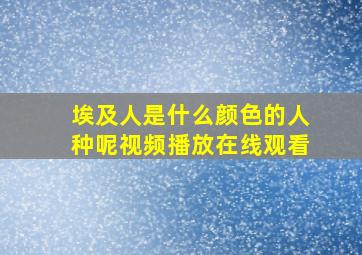 埃及人是什么颜色的人种呢视频播放在线观看