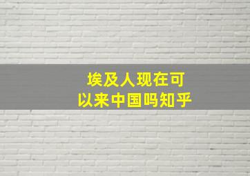 埃及人现在可以来中国吗知乎