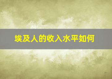 埃及人的收入水平如何