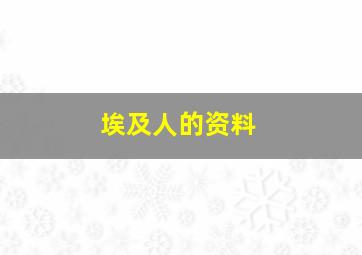 埃及人的资料