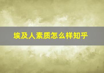 埃及人素质怎么样知乎