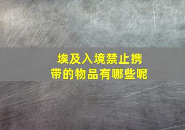 埃及入境禁止携带的物品有哪些呢