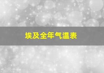 埃及全年气温表