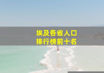 埃及各省人口排行榜前十名