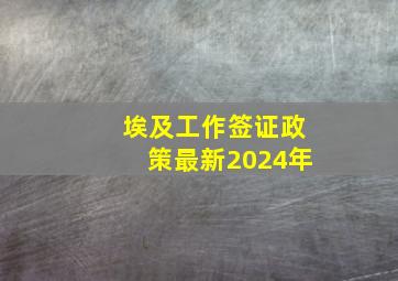 埃及工作签证政策最新2024年