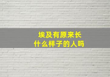 埃及有原来长什么样子的人吗