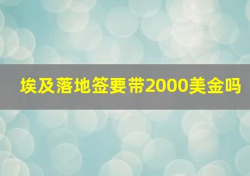 埃及落地签要带2000美金吗