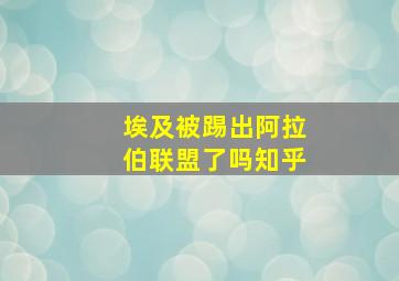 埃及被踢出阿拉伯联盟了吗知乎