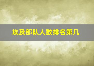 埃及部队人数排名第几