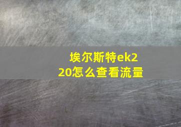 埃尔斯特ek220怎么查看流量