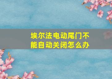 埃尔法电动尾门不能自动关闭怎么办