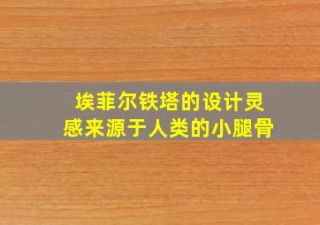 埃菲尔铁塔的设计灵感来源于人类的小腿骨