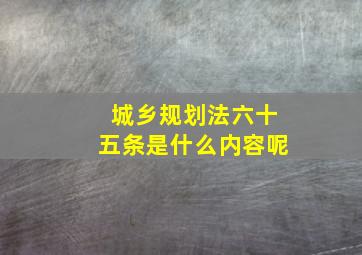 城乡规划法六十五条是什么内容呢