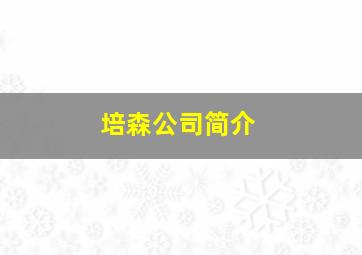 培森公司简介