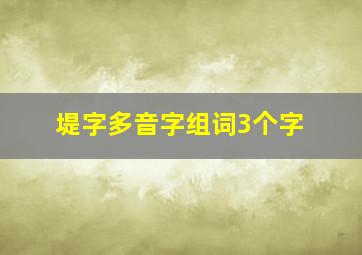 堤字多音字组词3个字