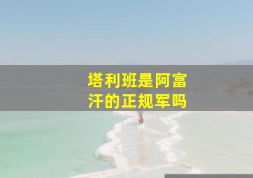 塔利班是阿富汗的正规军吗