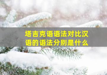 塔吉克语语法对比汉语的语法分别是什么