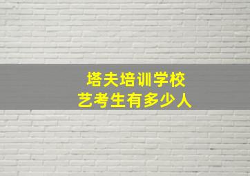 塔夫培训学校艺考生有多少人