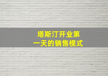 塔斯汀开业第一天的销售模式