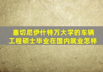 塞切尼伊什特万大学的车辆工程硕士毕业在国内就业怎样