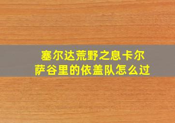 塞尔达荒野之息卡尔萨谷里的依盖队怎么过